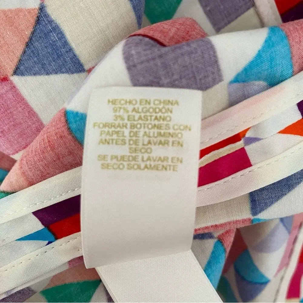 Kate Spade New York Abbey Colorful Geometric Print Dress Silk Blend size 12